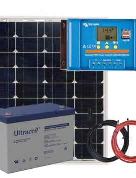 Panel słoneczny 55W i akumulator żelowy 75Ah z regulatorem LCD